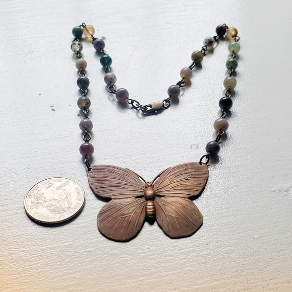 🎄 SALE!! Handmade Butterfly Necklace - Picture 5 of 7